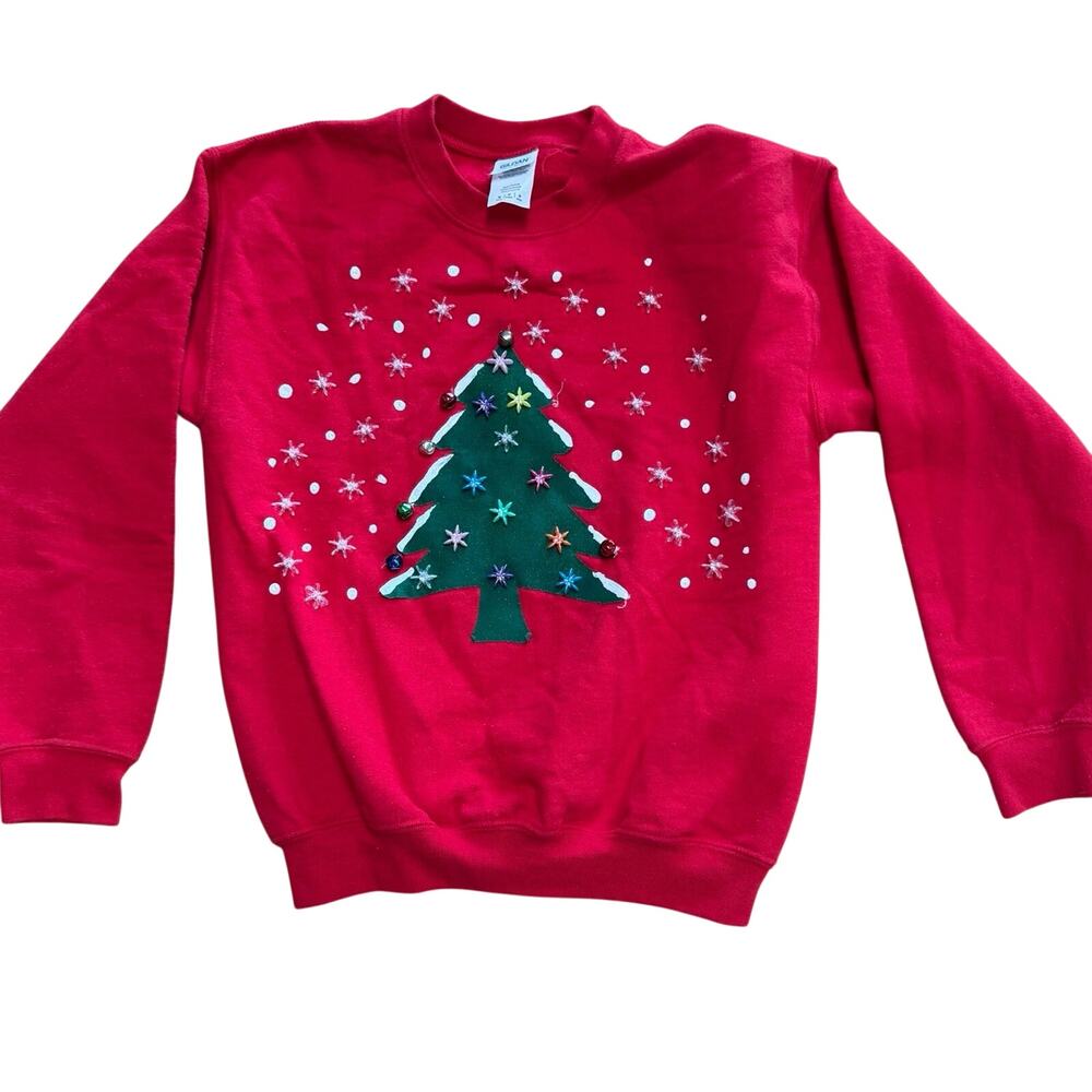 Gildan Youth Christmas Tree Ugly Sweater Size M